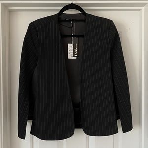 INA - Pinstripe Black Cape Blazer Jacket - Small